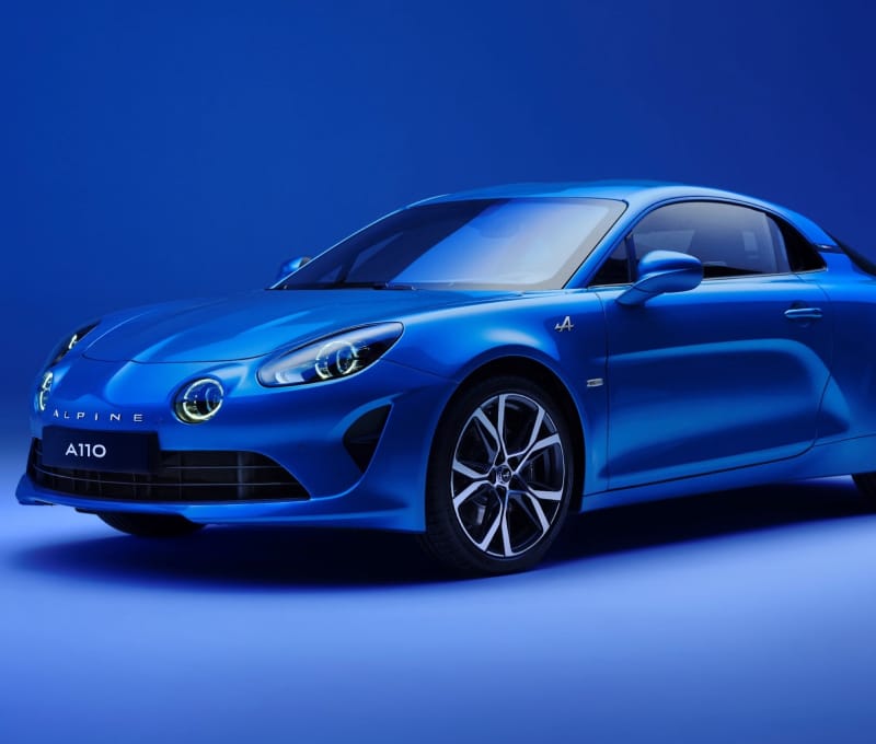 Side angled view of Alpine A110