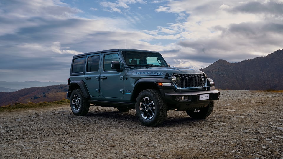 Front angled view of Jeep Wrangler